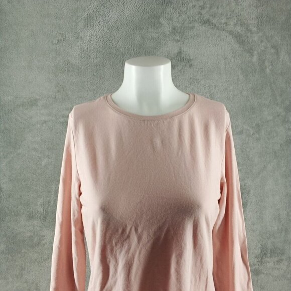 NWT STYLE&CO Basic Top Long Tee M(8-10) Pink Cotton Knit Pullover Casual - Picture 2 of 11